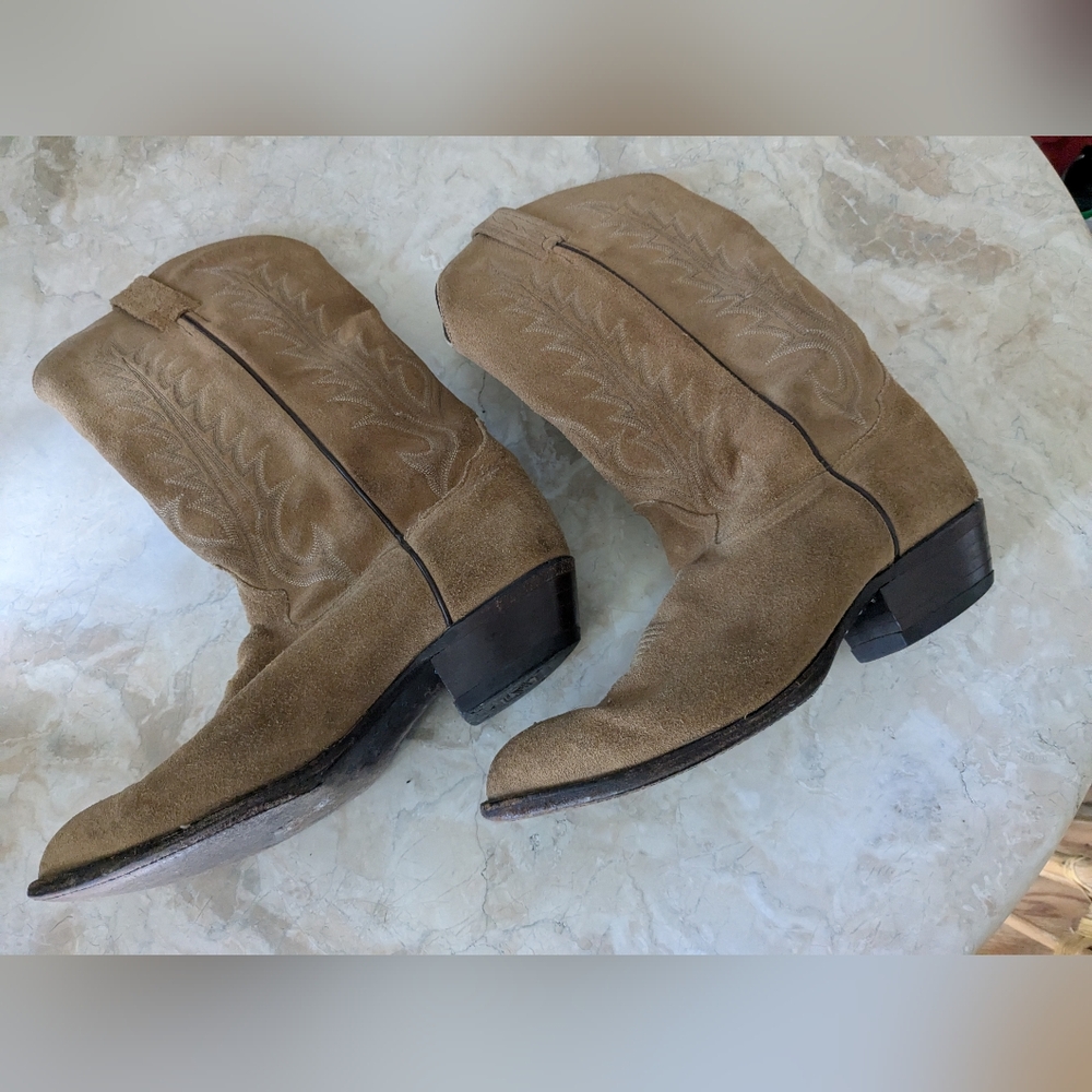 Tony Lama suede/leather cowboy boots
